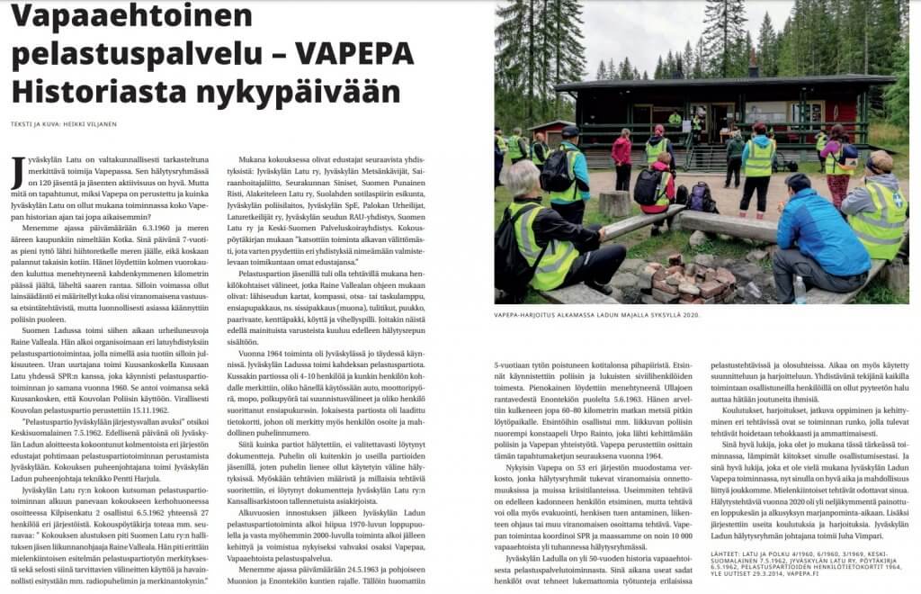 Vapaaehtoinen pelastuspalvelu - VAPEPA Historiasta nykypäivään Vapaaehtoinen pelastuspalvelu - VAPEPA Historiasta nykypäivään